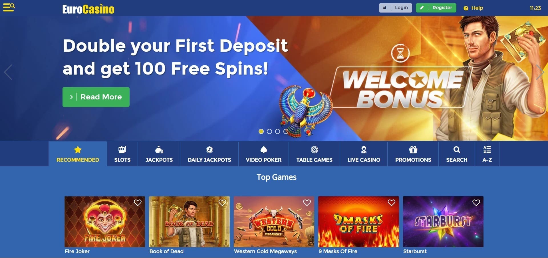 Euro Casino'nun resmi web sitesi