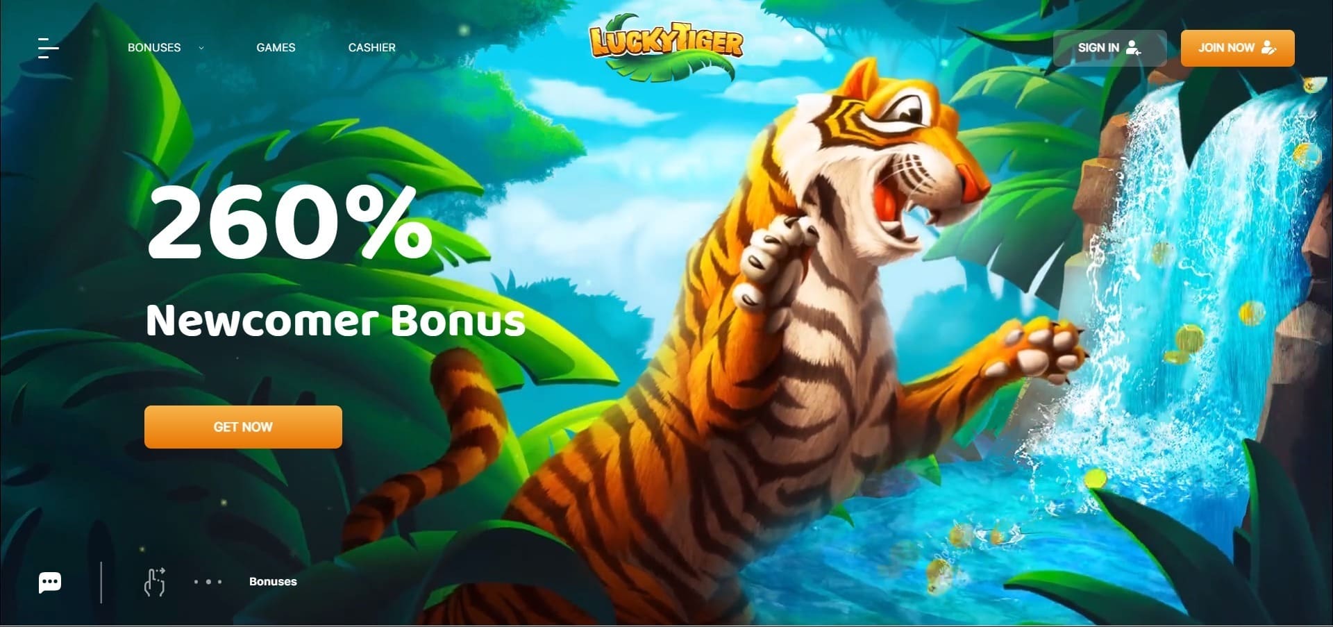 Lucky Tiger Casino'nun resmi web sitesi